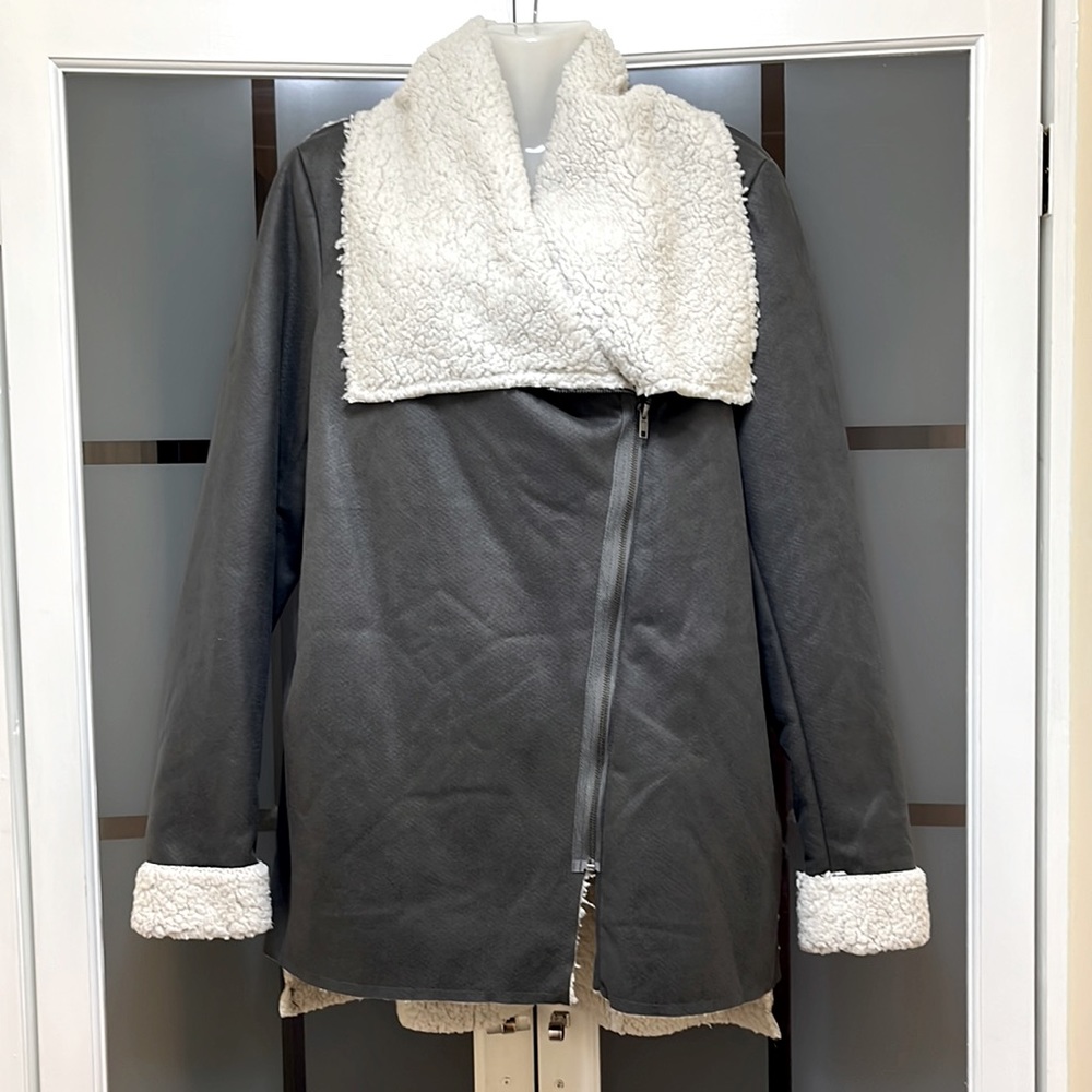 KUT from the Kloth* Faux Suede Shearling Jacket